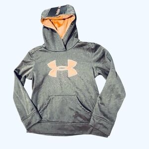 Under Armour Hoodie Youth Large Gray/Peach Color​